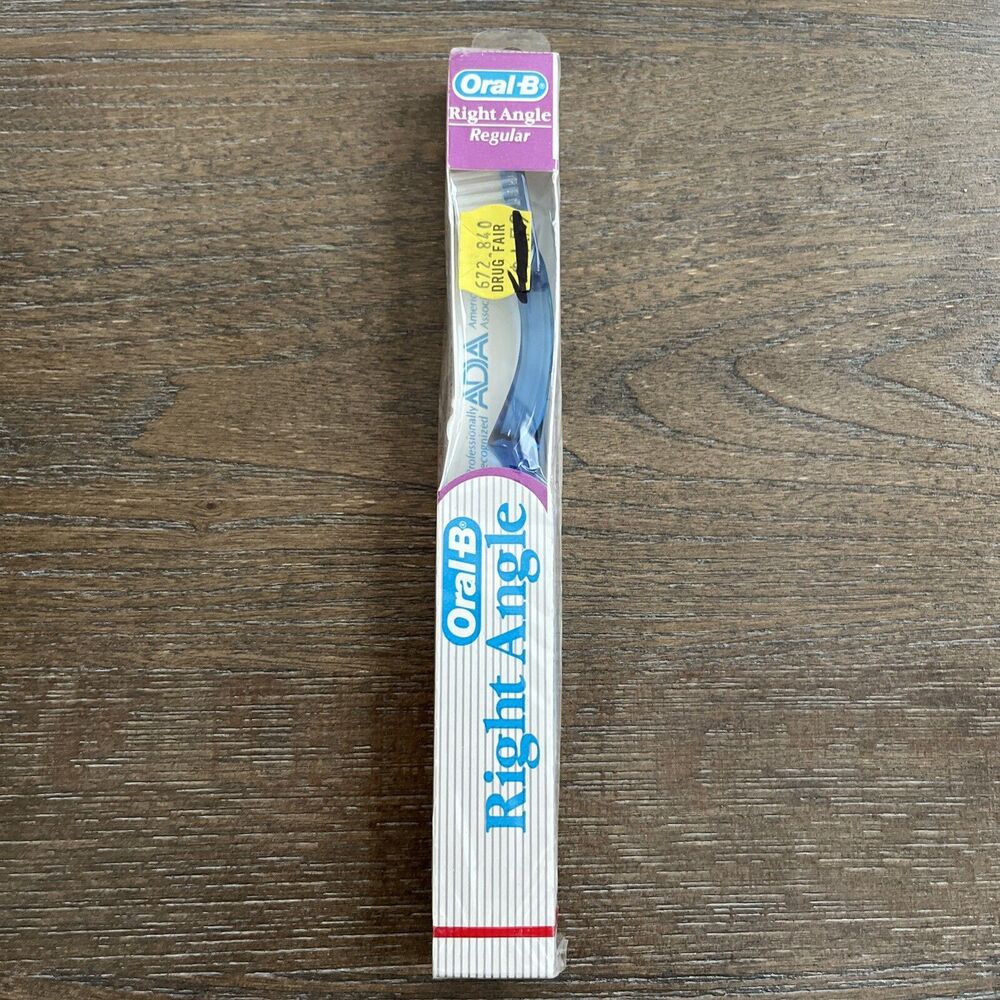 Vintage Oral-B Right Angle Toothbrush Blue Adult 4 Row Rare New Sealed